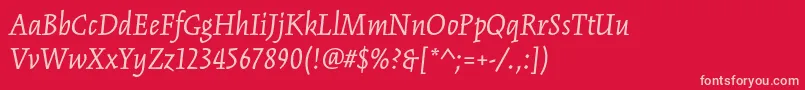 KinesisstdItalic Font – Pink Fonts on Red Background
