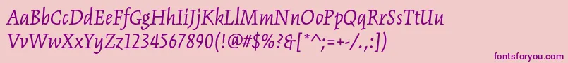 KinesisstdItalic Font – Purple Fonts on Pink Background
