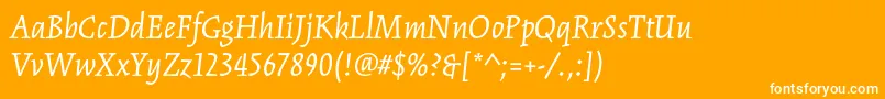 KinesisstdItalic Font – White Fonts on Orange Background