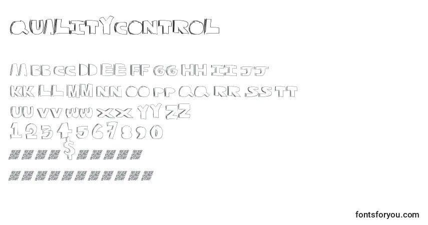 Czcionka Qualitycontrol – alfabet, cyfry, specjalne znaki