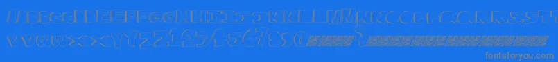 Qualitycontrol-Schriftart – Graue Schriften auf blauem Hintergrund