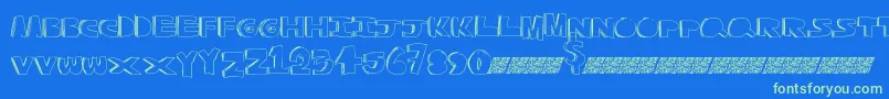Qualitycontrol Font – Green Fonts on Blue Background