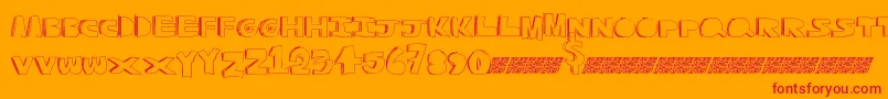 フォントQualitycontrol – オレンジの背景に赤い文字