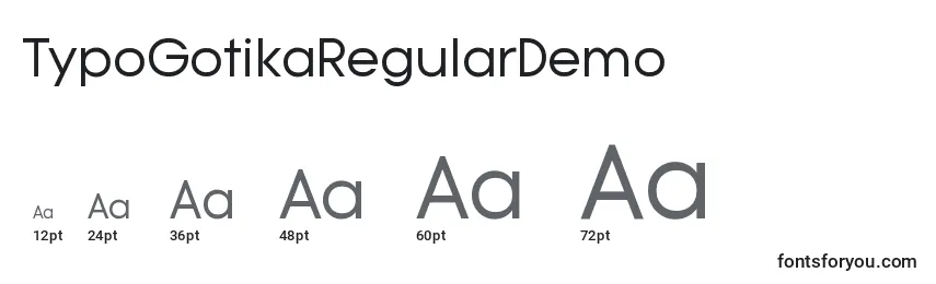 Размеры шрифта TypoGotikaRegularDemo
