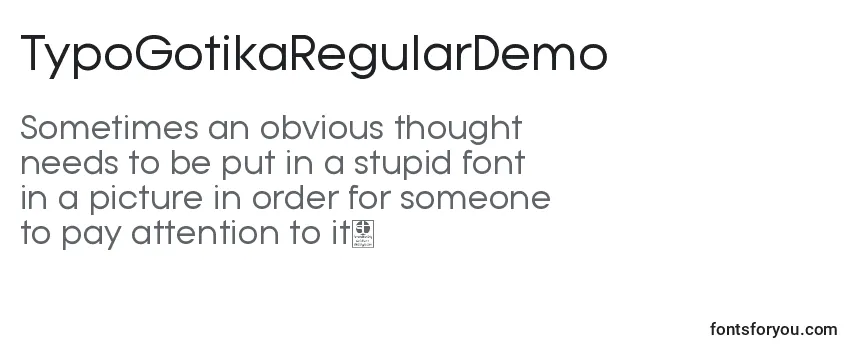 Review of the TypoGotikaRegularDemo Font