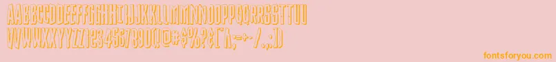 Strangerdanger3D-Schriftart – Orangefarbene Schriften auf rosa Hintergrund