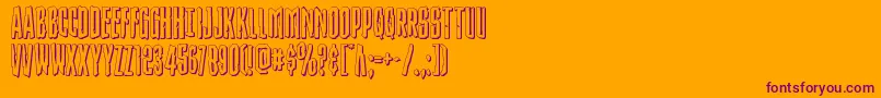 Strangerdanger3D-Schriftart – Violette Schriften auf orangefarbenem Hintergrund