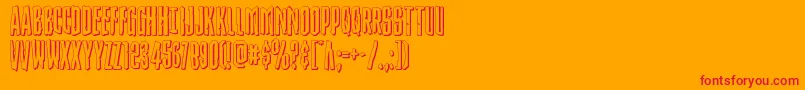 Strangerdanger3D-Schriftart – Rote Schriften auf orangefarbenem Hintergrund