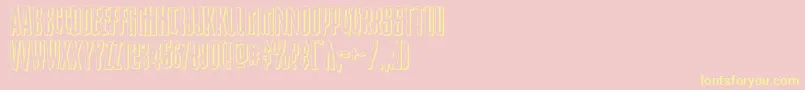 Strangerdanger3D-Schriftart – Gelbe Schriften auf rosa Hintergrund