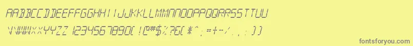 SfDigitalReadoutMediumOblique Font – Gray Fonts on Yellow Background