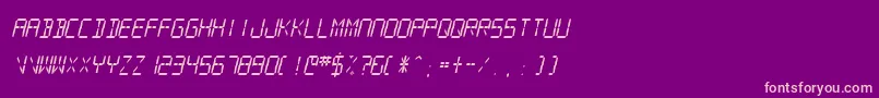 SfDigitalReadoutMediumOblique Font – Pink Fonts on Purple Background