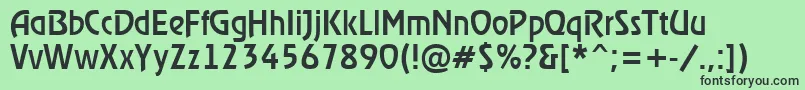Fonte RewindermediumRegular – fontes pretas em um fundo verde