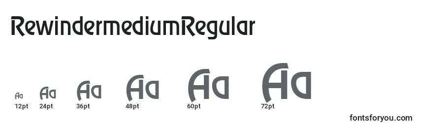 Размеры шрифта RewindermediumRegular