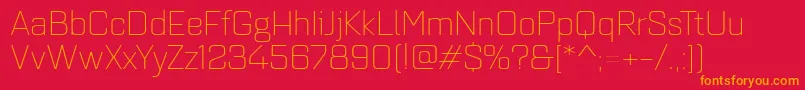 Quarcaextlight Font – Orange Fonts on Red Background