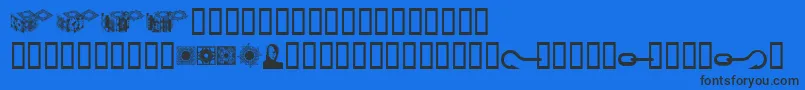 フォントHellraiserpuzzleboxbats – 黒い文字の青い背景