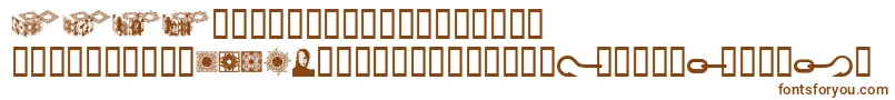 Шрифт Hellraiserpuzzleboxbats – коричневые шрифты на белом фоне