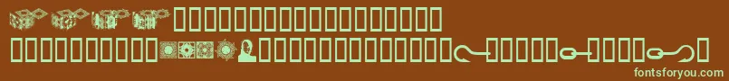 Шрифт Hellraiserpuzzleboxbats – зелёные шрифты на коричневом фоне