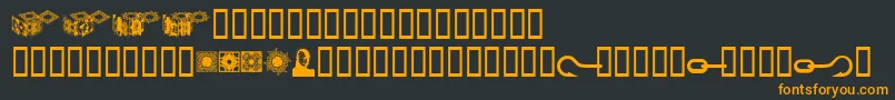 フォントHellraiserpuzzleboxbats – 黒い背景にオレンジの文字
