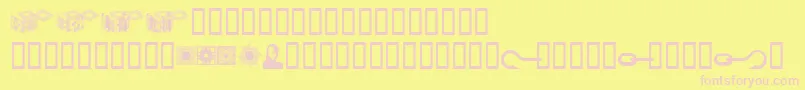 Fonte Hellraiserpuzzleboxbats – fontes rosa em um fundo amarelo