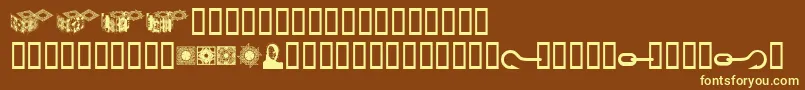 Hellraiserpuzzleboxbats-fontti – keltaiset fontit ruskealla taustalla