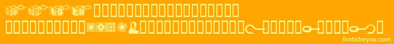 Hellraiserpuzzleboxbats Font – Yellow Fonts on Orange Background