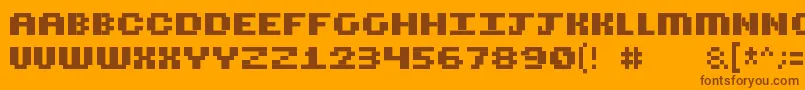 フォントCubicfive12 – オレンジの背景に茶色のフォント
