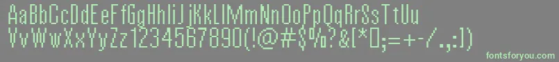 フォントVierzehnPlain14px – 灰色の背景に緑のフォント