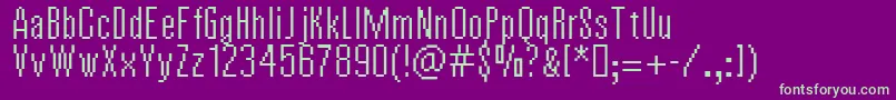 VierzehnPlain14px-fontti – vihreät fontit violetilla taustalla