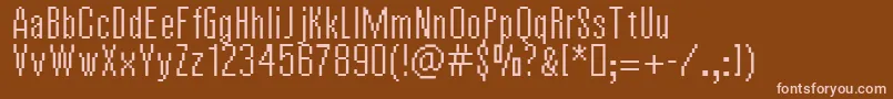 フォントVierzehnPlain14px – 茶色の背景にピンクのフォント