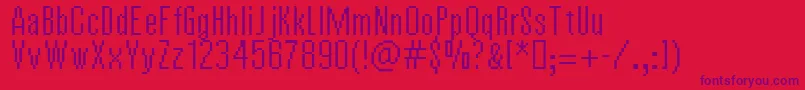 VierzehnPlain14px Font – Purple Fonts on Red Background