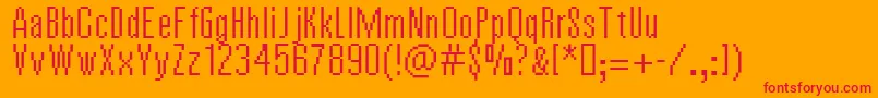 VierzehnPlain14px Font – Red Fonts on Orange Background