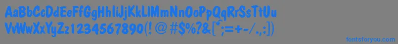 PolcasualBold Font – Blue Fonts on Gray Background