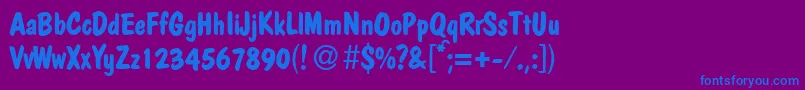 PolcasualBold Font – Blue Fonts on Purple Background