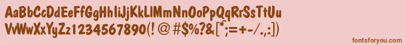 PolcasualBold Font – Brown Fonts on Pink Background