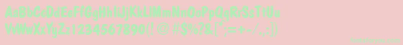 PolcasualBold Font – Green Fonts on Pink Background