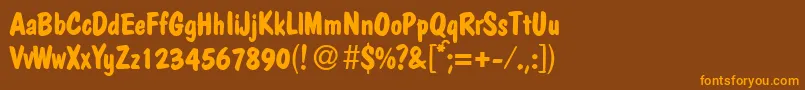 PolcasualBold Font – Orange Fonts on Brown Background