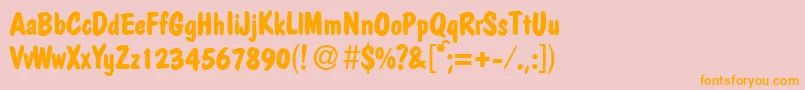 PolcasualBold Font – Orange Fonts on Pink Background