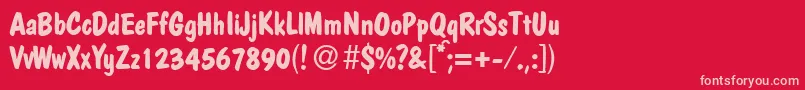 PolcasualBold Font – Pink Fonts on Red Background