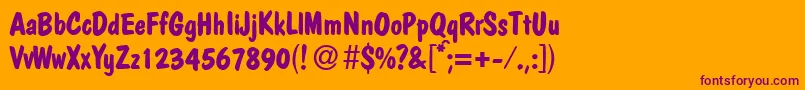 PolcasualBold Font – Purple Fonts on Orange Background