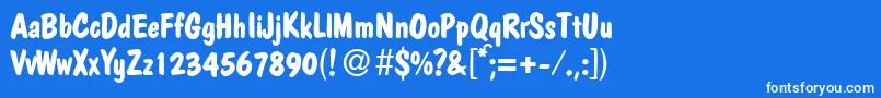 PolcasualBold Font – White Fonts on Blue Background