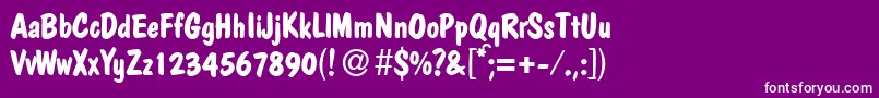 PolcasualBold Font – White Fonts on Purple Background