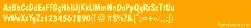 PolcasualBold Font – Yellow Fonts on Orange Background