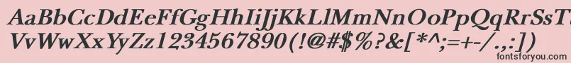 NewbaskervilleBoldItalic Font – Black Fonts on Pink Background