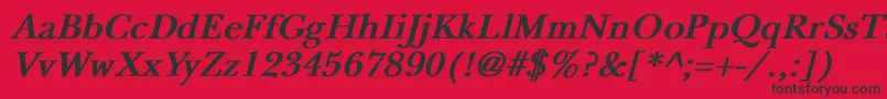 NewbaskervilleBoldItalic Font – Black Fonts on Red Background