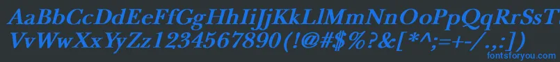 NewbaskervilleBoldItalic Font – Blue Fonts on Black Background