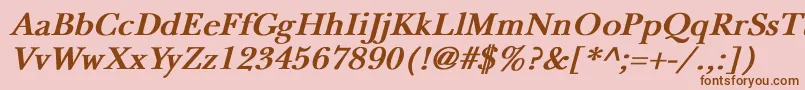 NewbaskervilleBoldItalic Font – Brown Fonts on Pink Background