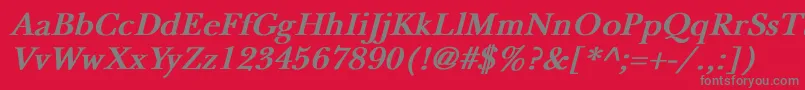 NewbaskervilleBoldItalic Font – Gray Fonts on Red Background