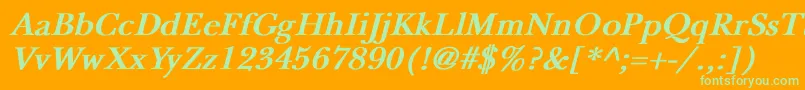 Шрифт NewbaskervilleBoldItalic – зелёные шрифты на оранжевом фоне