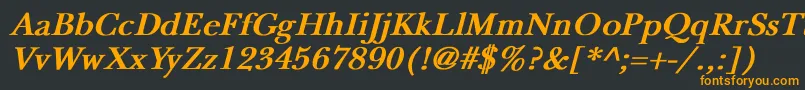 NewbaskervilleBoldItalic Font – Orange Fonts on Black Background
