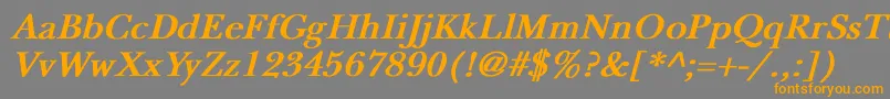 NewbaskervilleBoldItalic Font – Orange Fonts on Gray Background